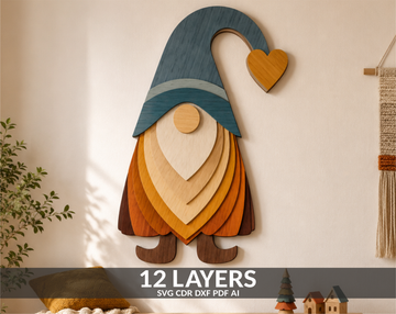 Glowforge Christmas Gnome Design
