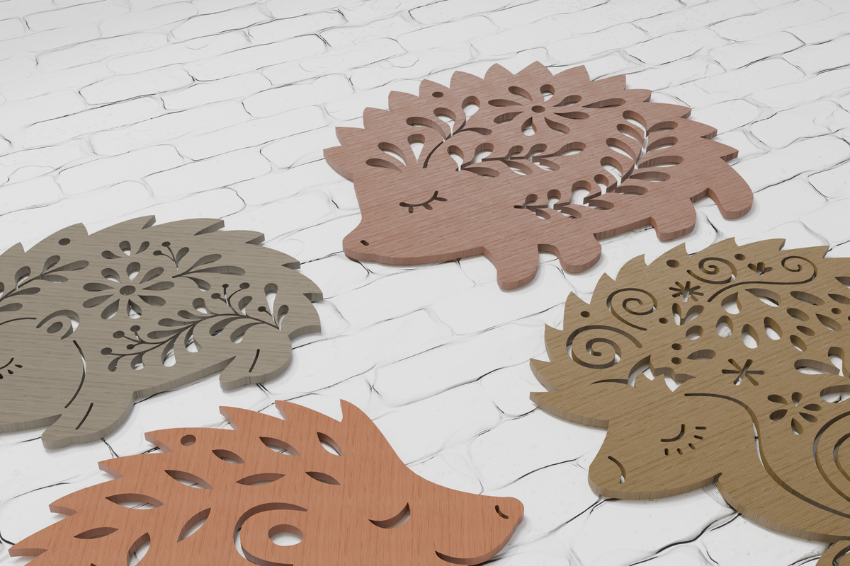 Glowforge Christmas Hedgehog Shadow Box layered laser cut SVG