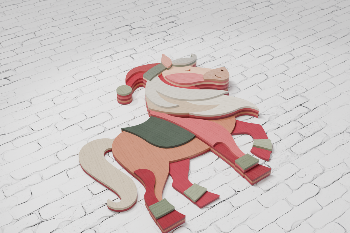 Glowforge Christmas Horse Laser Cut File

