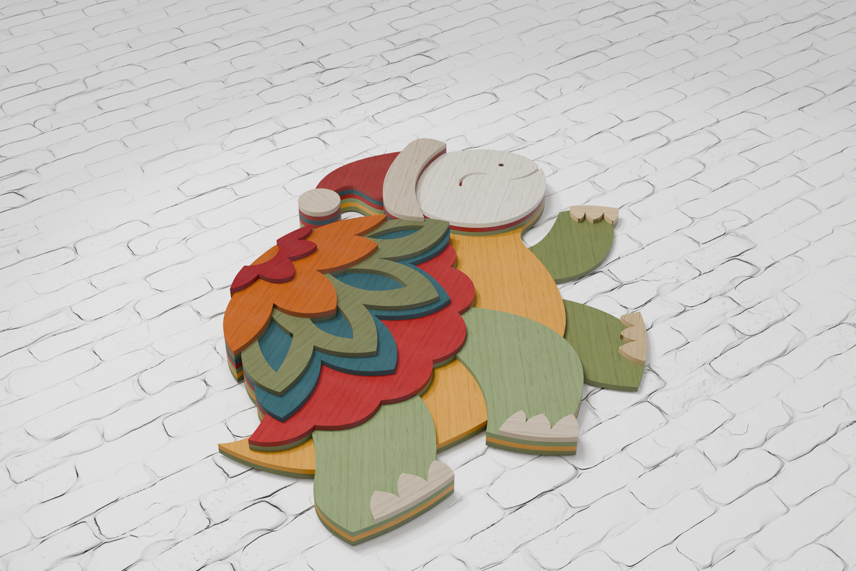 Glowforge Christmas Turtle Laser Cut File

