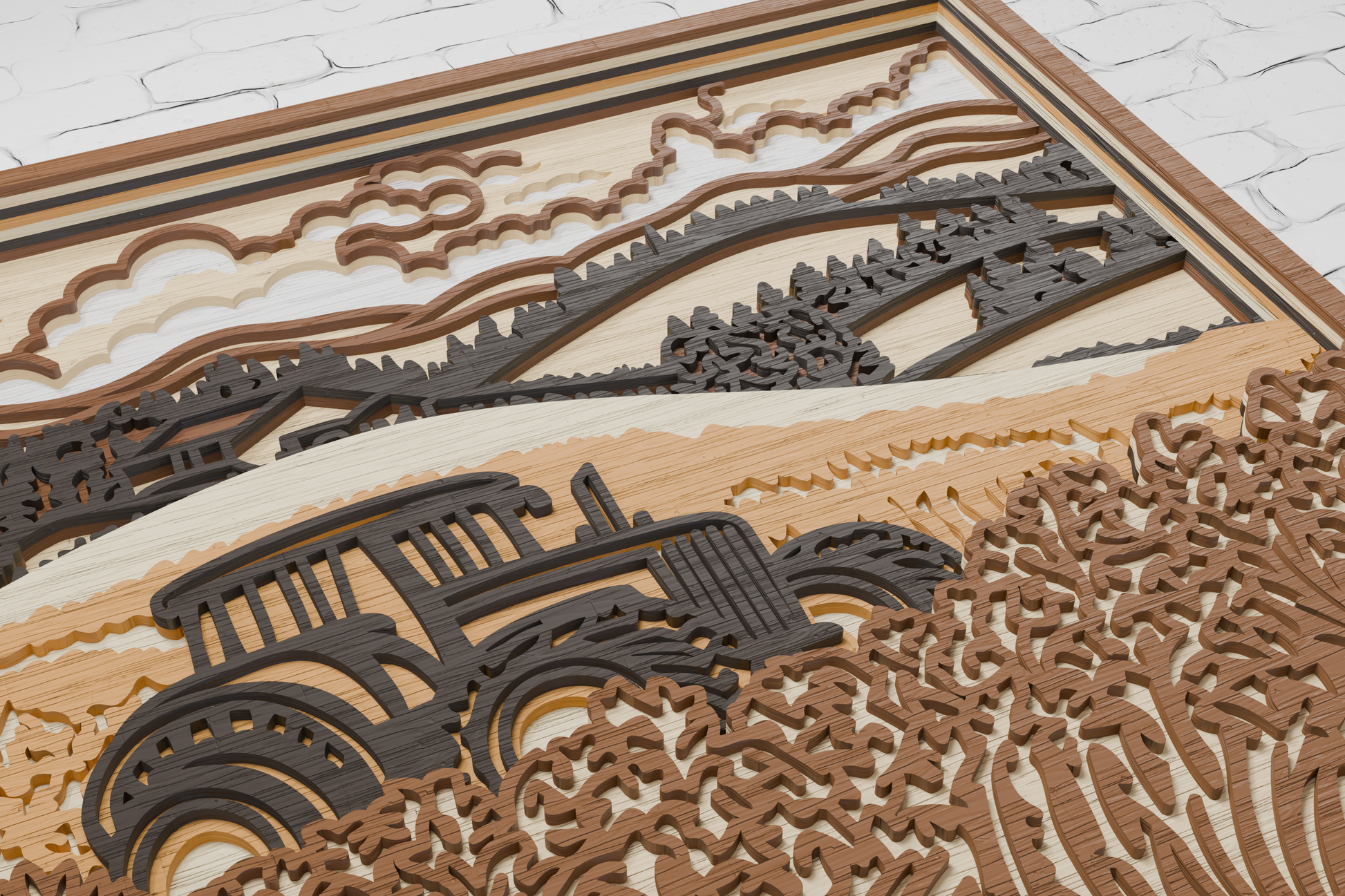Glowforge Farm Tractor Shadow Box layered laser cut SVG