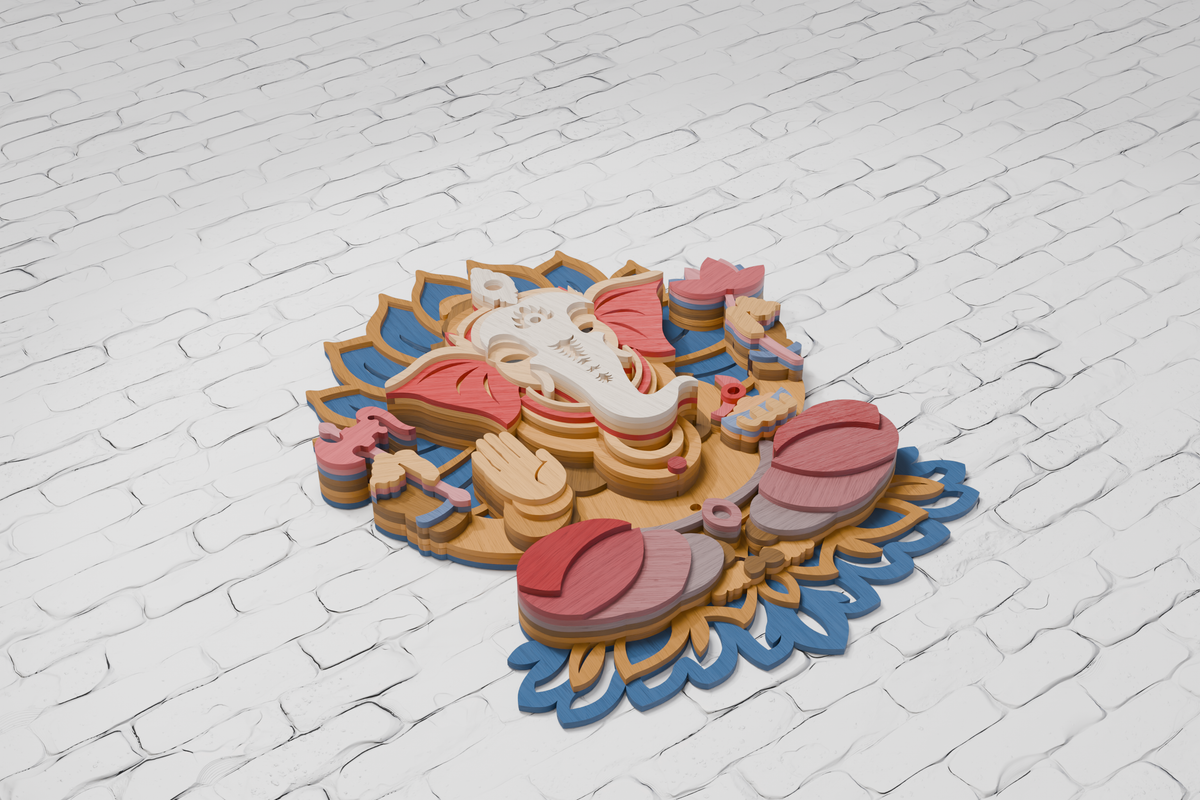 Glowforge Ganesha Mandala Laser Cut File

