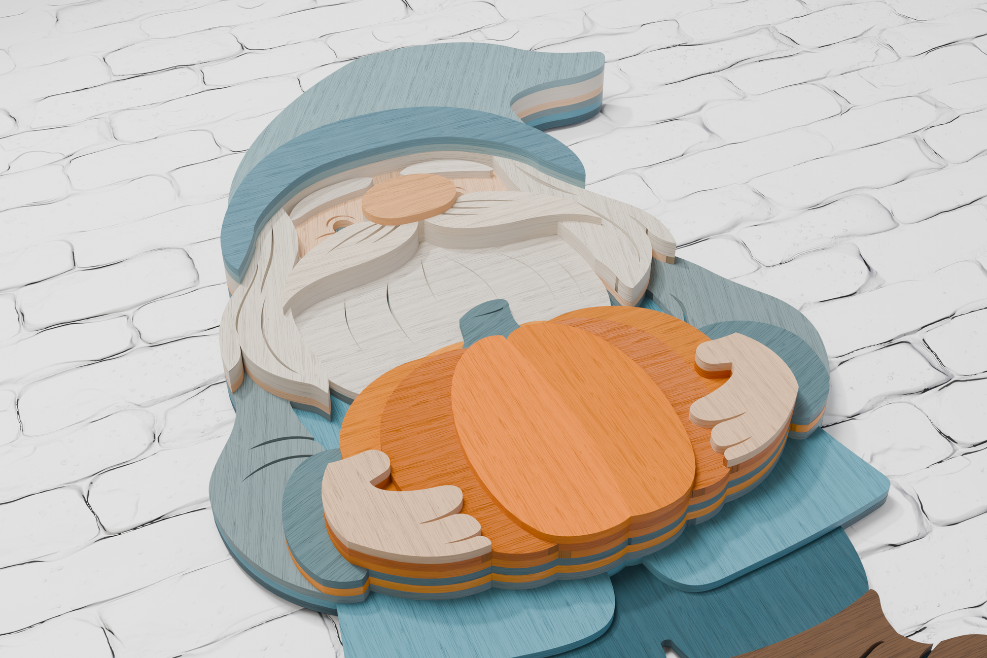 Glowforge Halloween Gnome Shadow Box layered laser cut SVG
