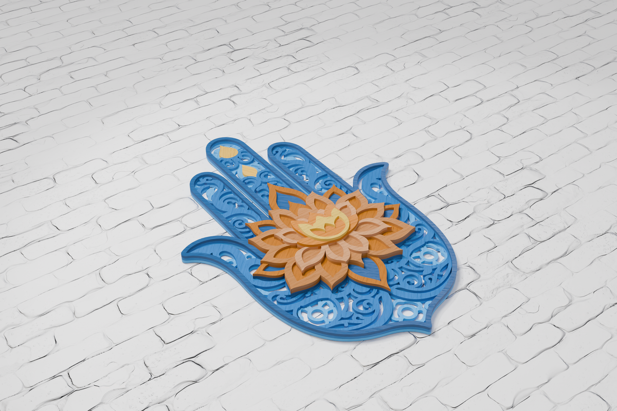 Glowforge Hamsa Hand Mandala Laser Cut File

