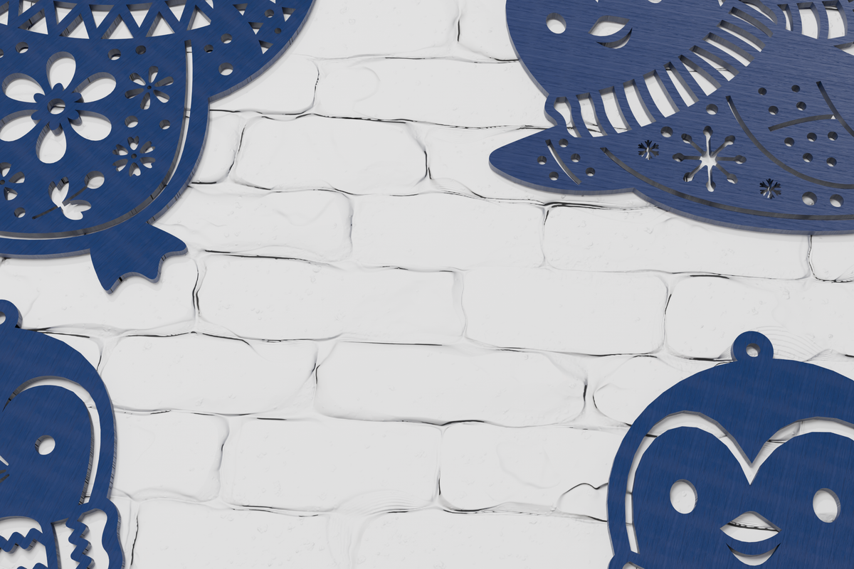 Glowforge Penguin Christmas Ornament Design