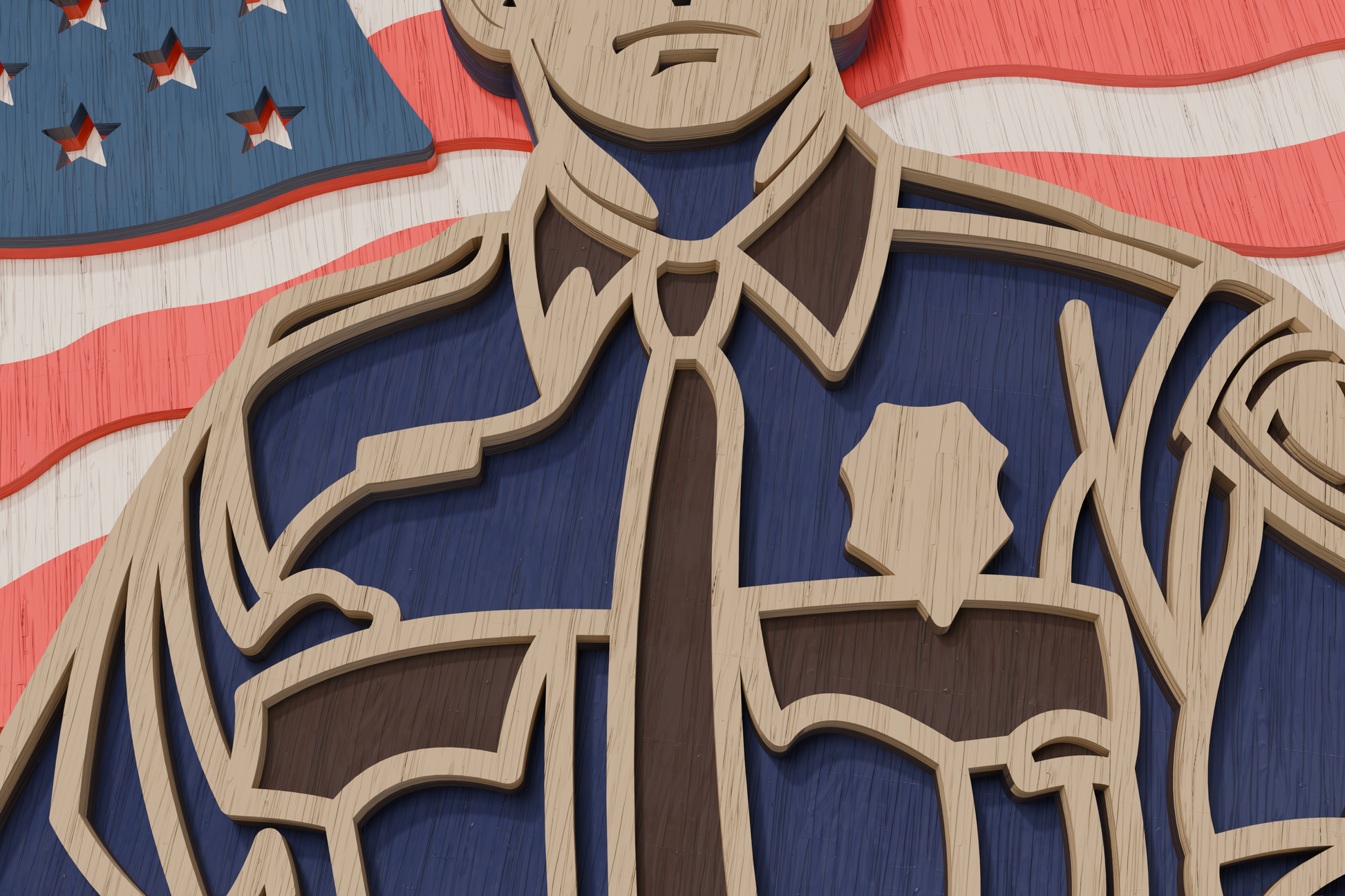 Glowforge Police & USA Flag Cut File

