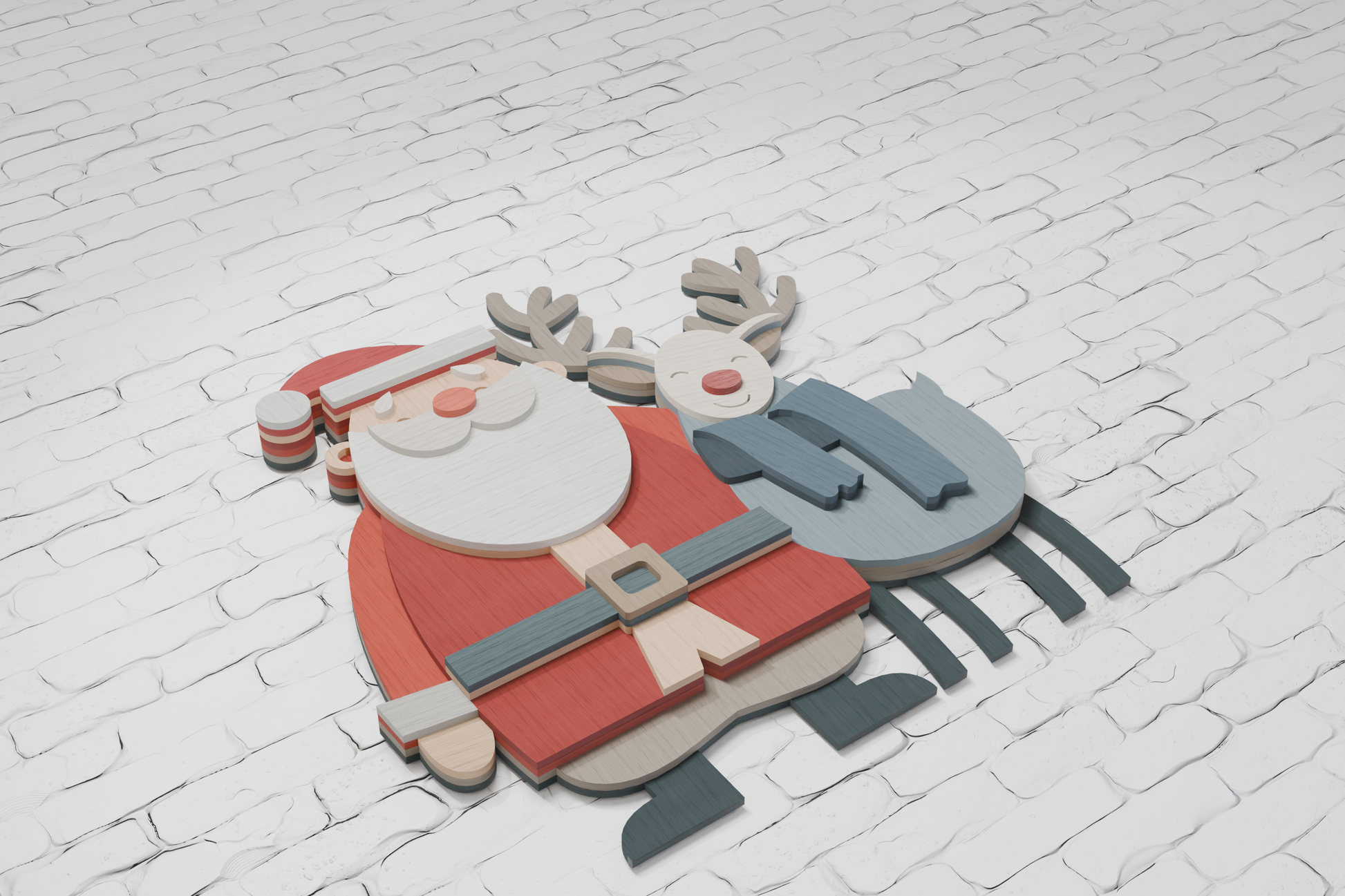 Glowforge Santa Rudolph Deer Laser Cut File

