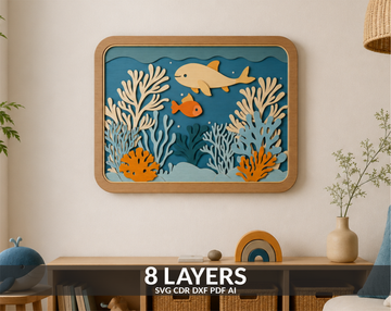Glowforge layered aquarium SVG instant download

