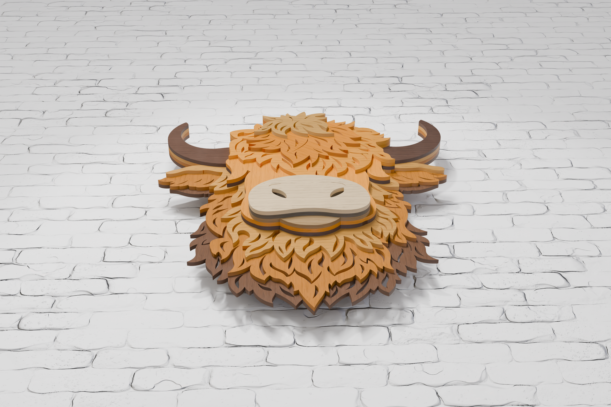 Glowforge ready Highland cow laser cut

