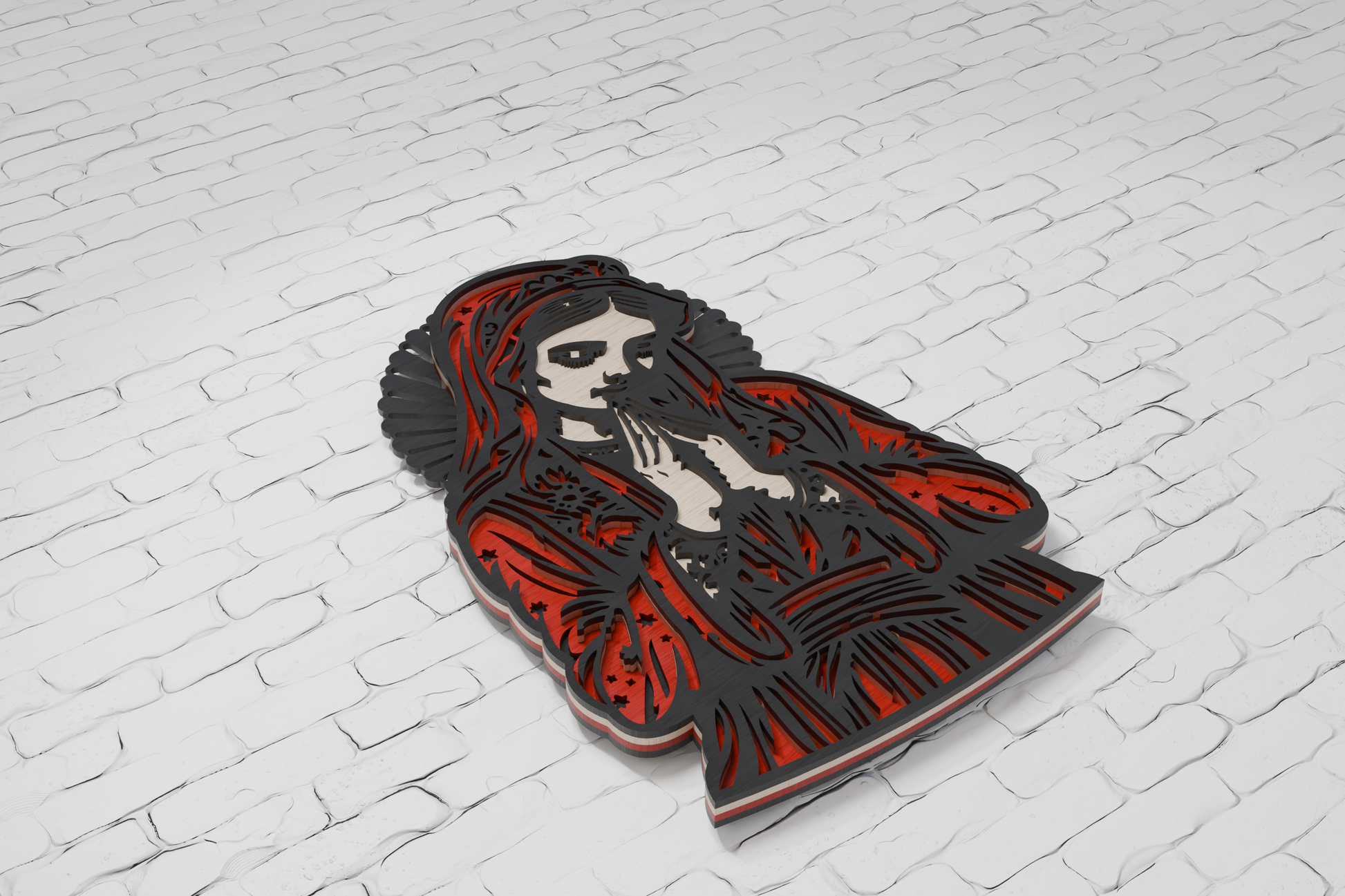 Glowforge ready religious virgin mary digital file