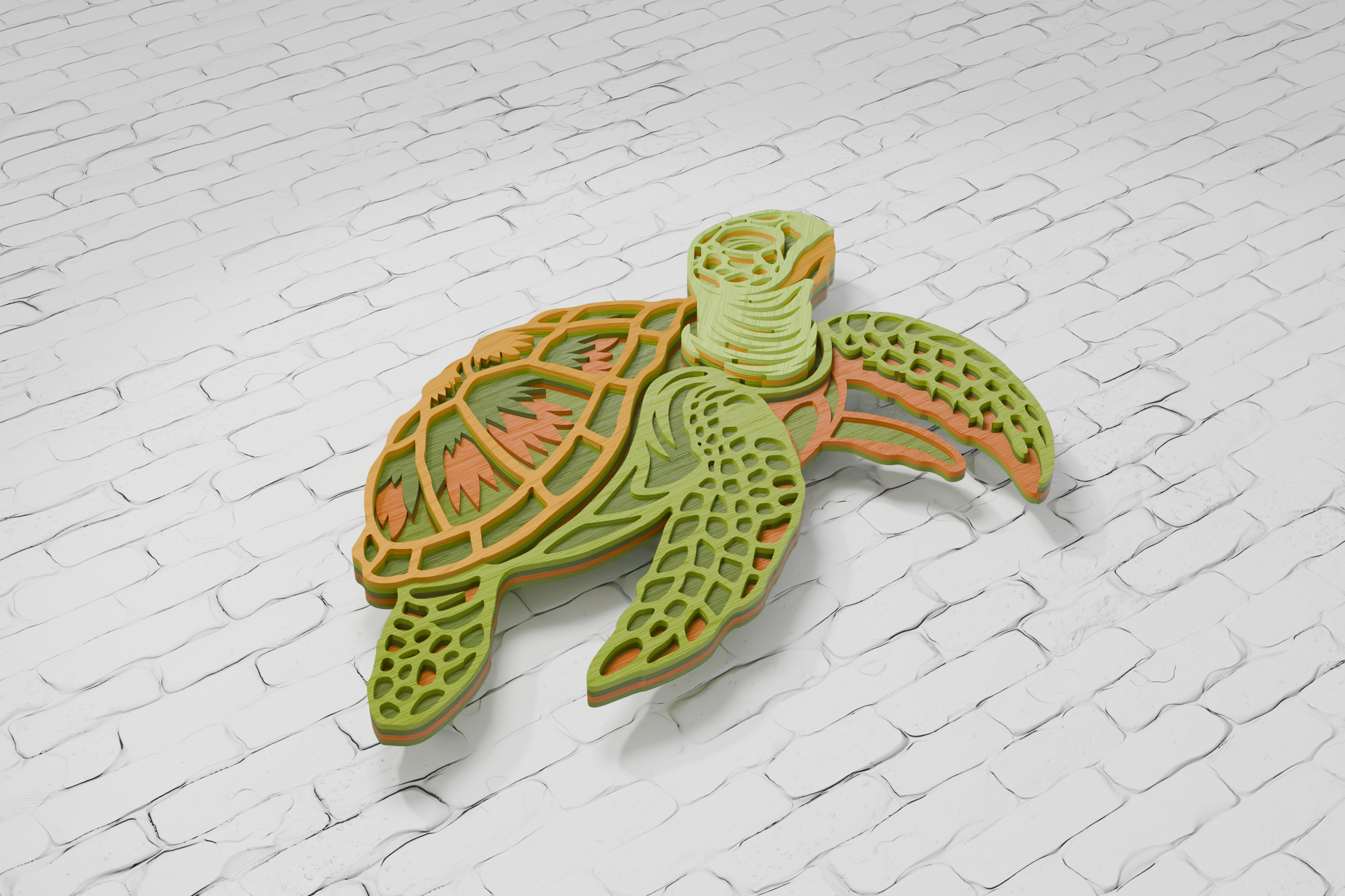 Glowforge ready sea turtle mandala laser cut

