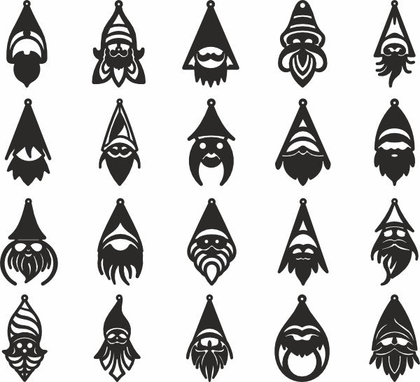 Gnome Earrings digital laser files