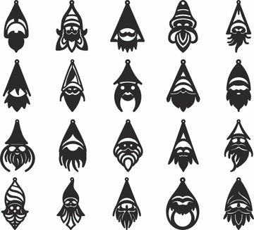 Gnome Earrings Design SVG Bundle: Laser Cut for Cricut & Glowforge – Plywood, Faux Leather Files