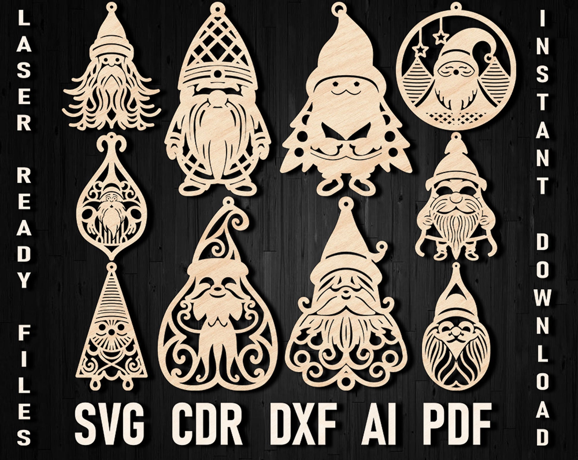 Gnome christmas ornament file