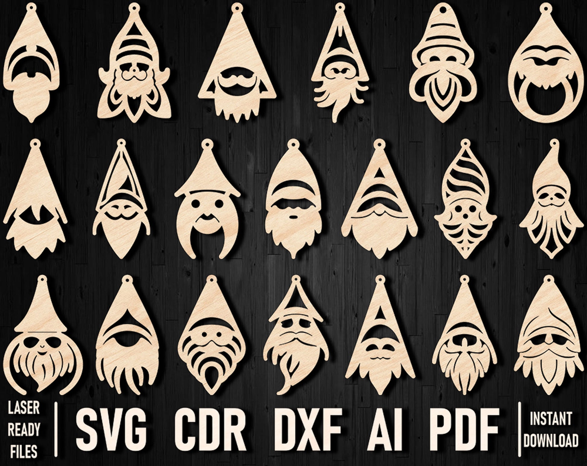 Gnome dxf earrings files