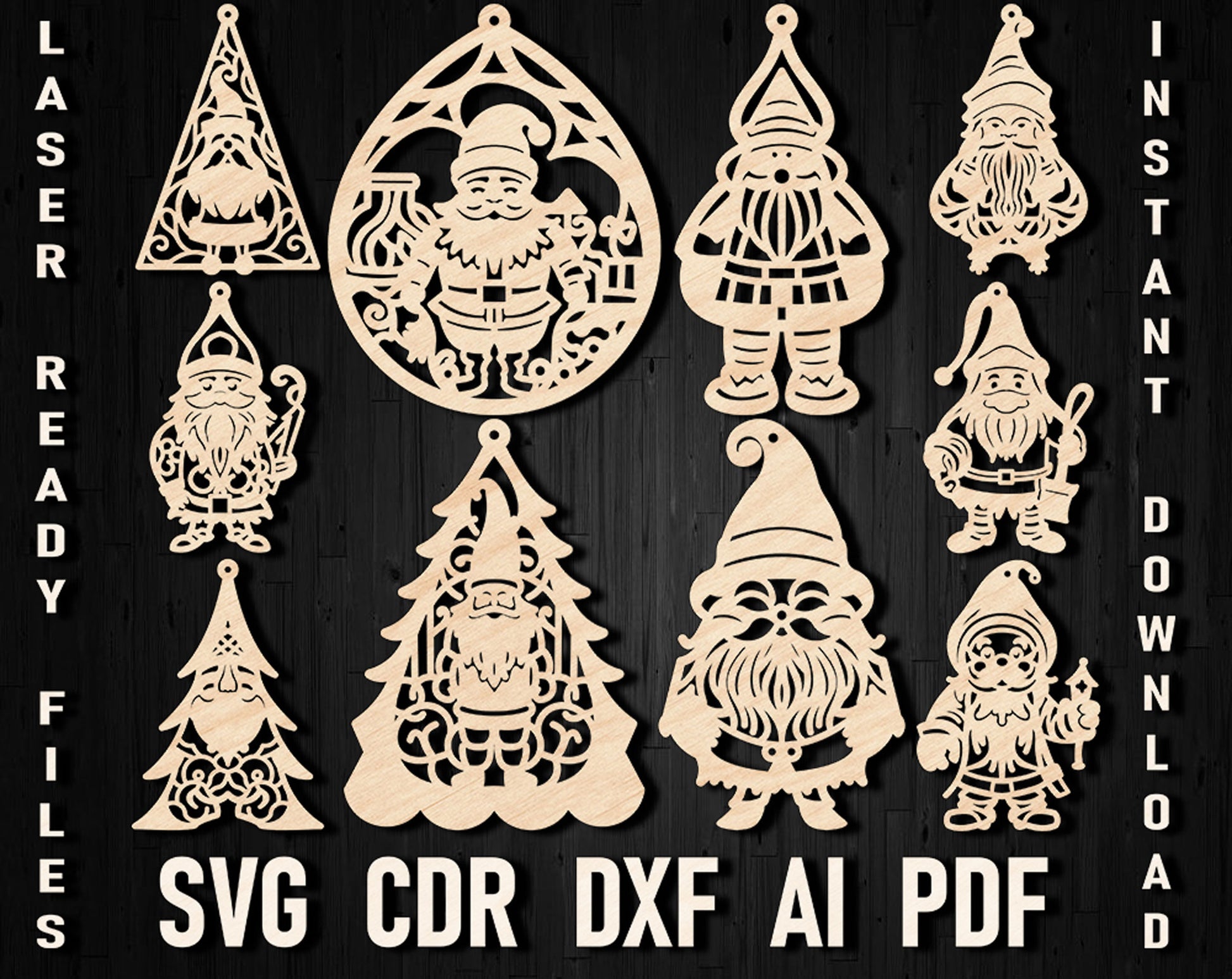 Gnome svg laser cut ornament