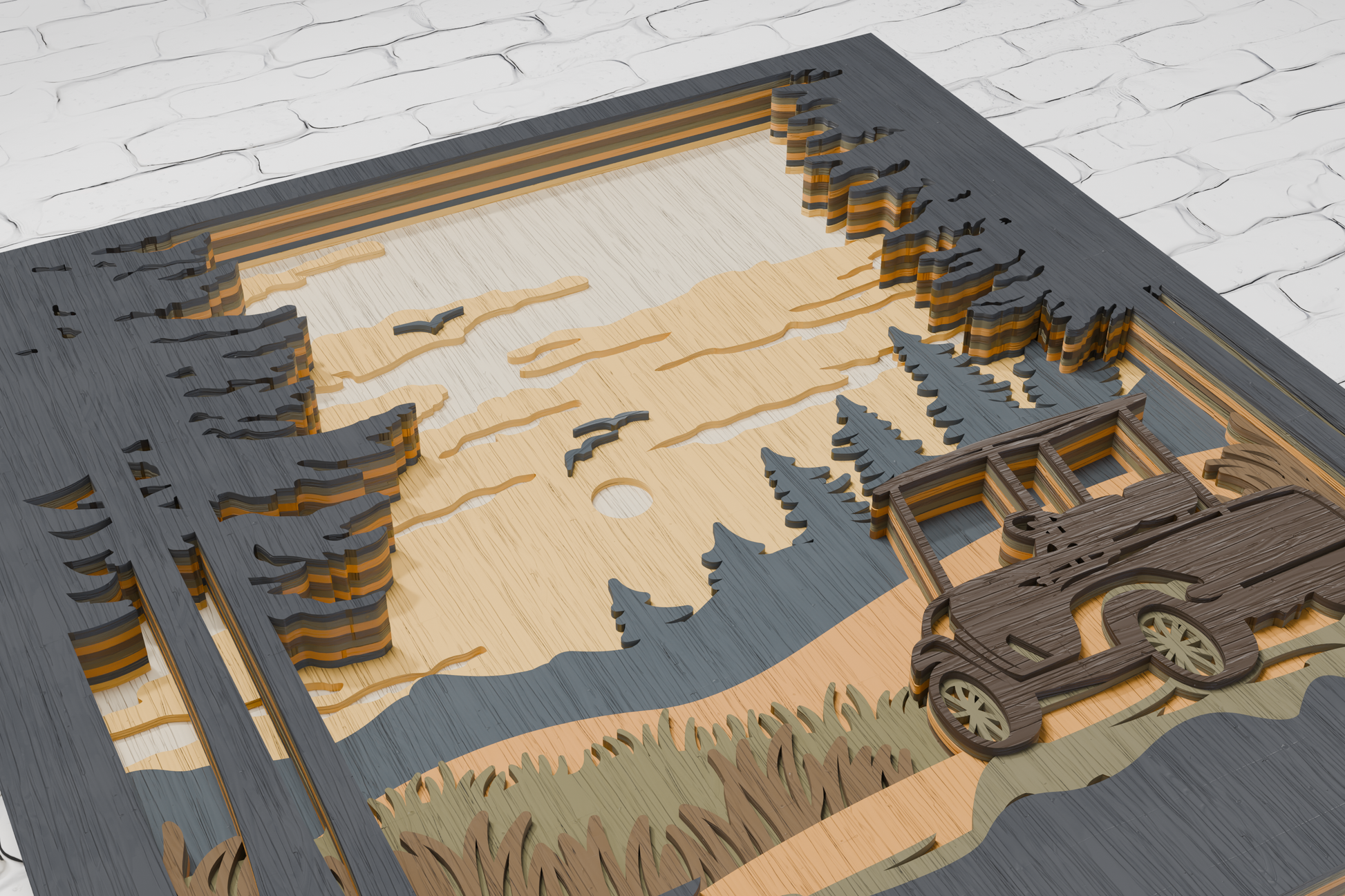 Golf Cart themed multilayer SVG DIY craft with kids