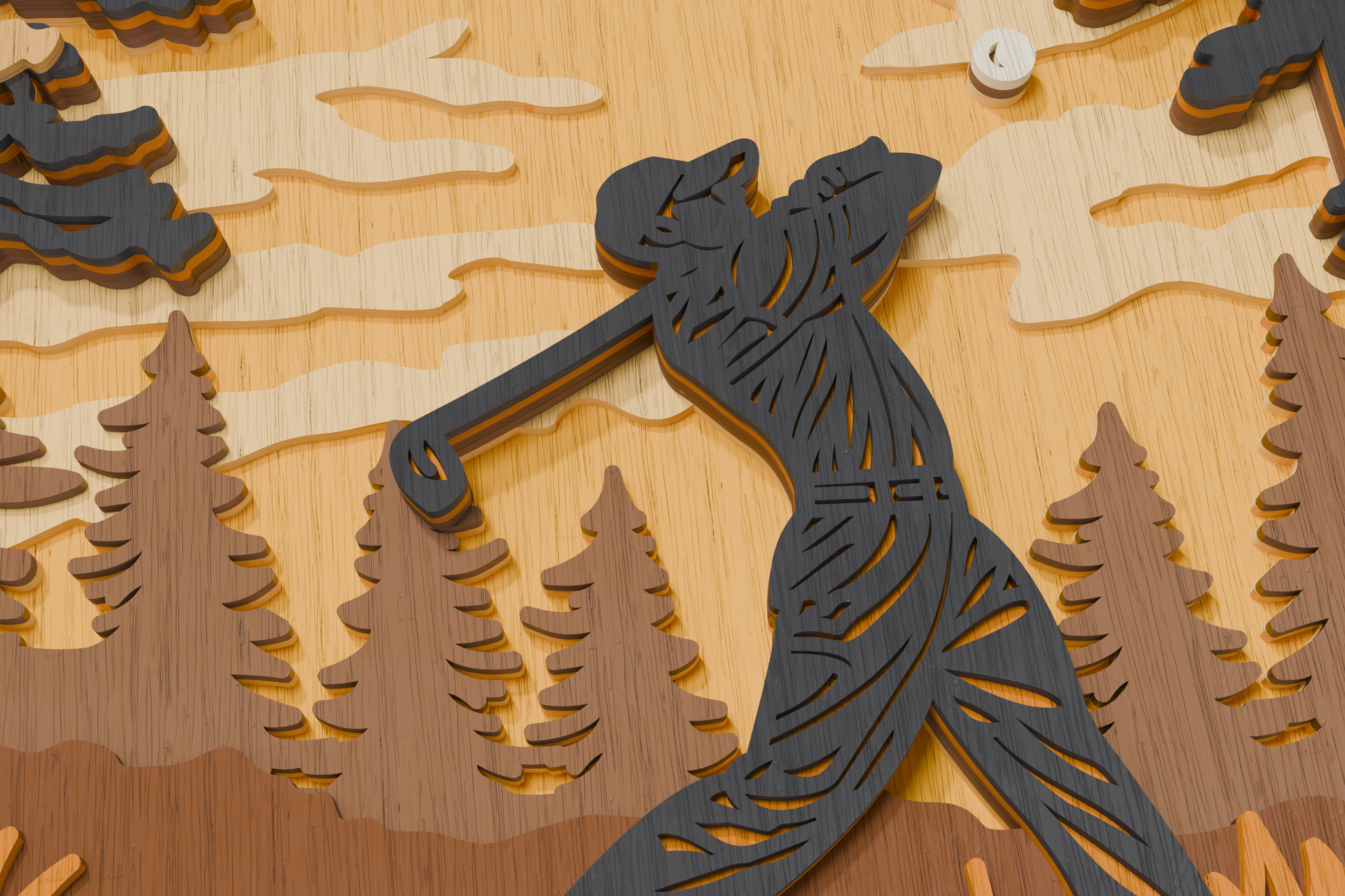 Golf Player layered SVG for Glowforge xTool Silhouette