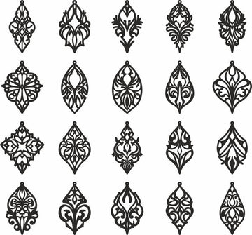 20 Elegant Laser Cut Earring SVG Templates: Faux Leather & Wood Jewelry Files for Xtool, Glowforge