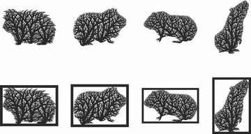 Guinea Pig & Hamster Tree Wall Art SVG/DXF/CDR Bundle - Laser Cut Glowforge Panel Files for Wood