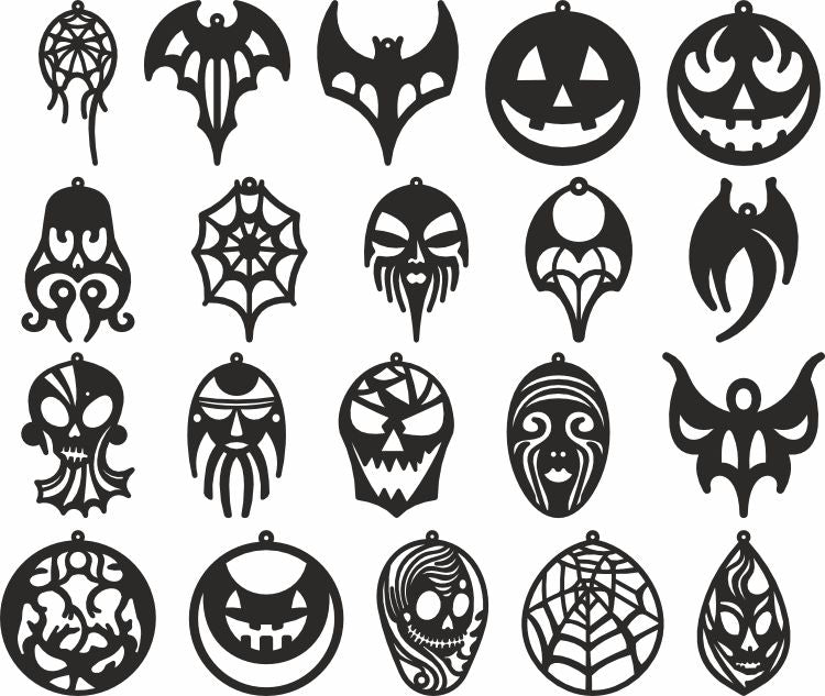 Halloween vector earrings bundle