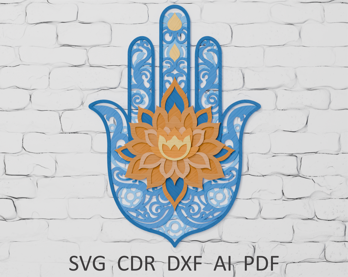 Hamsa Hand Mandala Cricut SVG DXF PDF CDR AI

