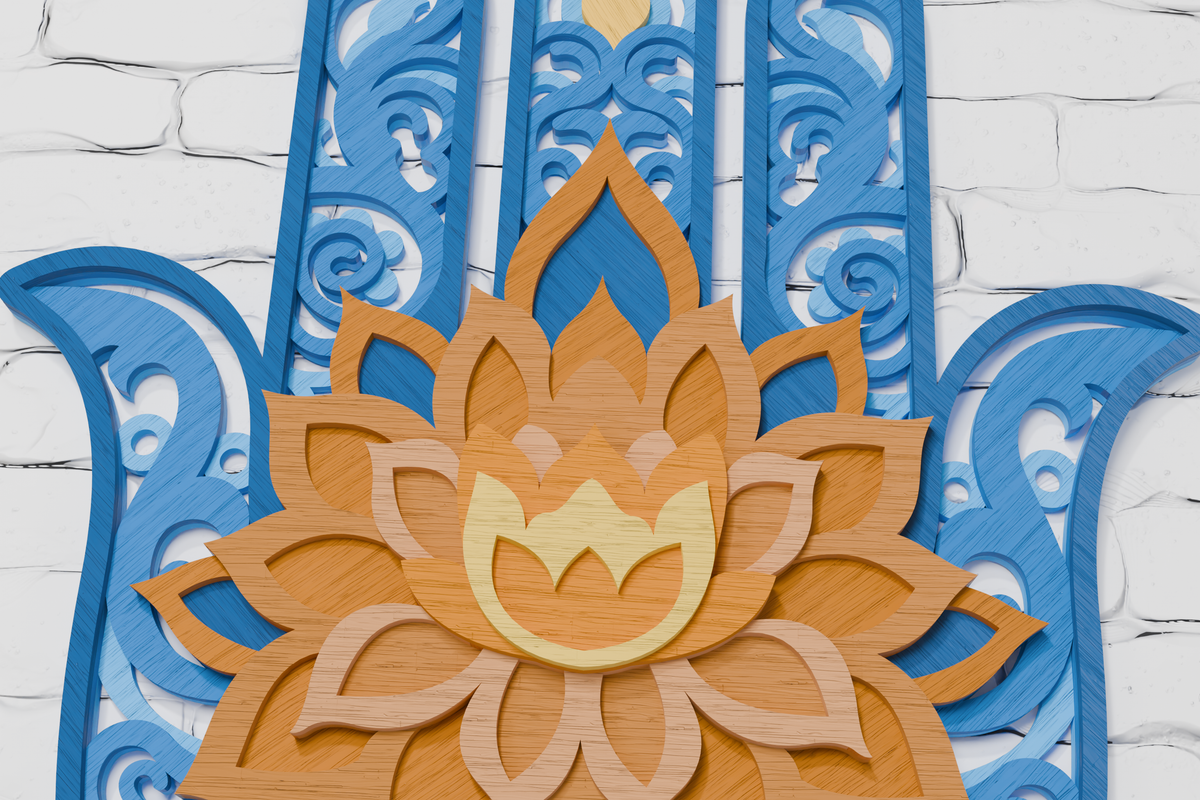 Hamsa Hand Mandala Laser Cutting Design

