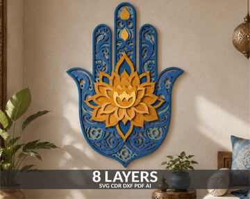 Hamsa Hand Mandala SVG File

