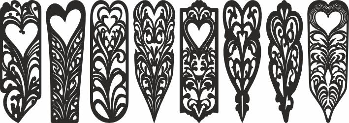 Heart vector design bookmark bundle