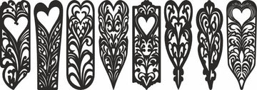 Valentine’s Day Bookmark Set: Heart SVG Bundle for Laser Cutting – Xtool/Glowforge Files