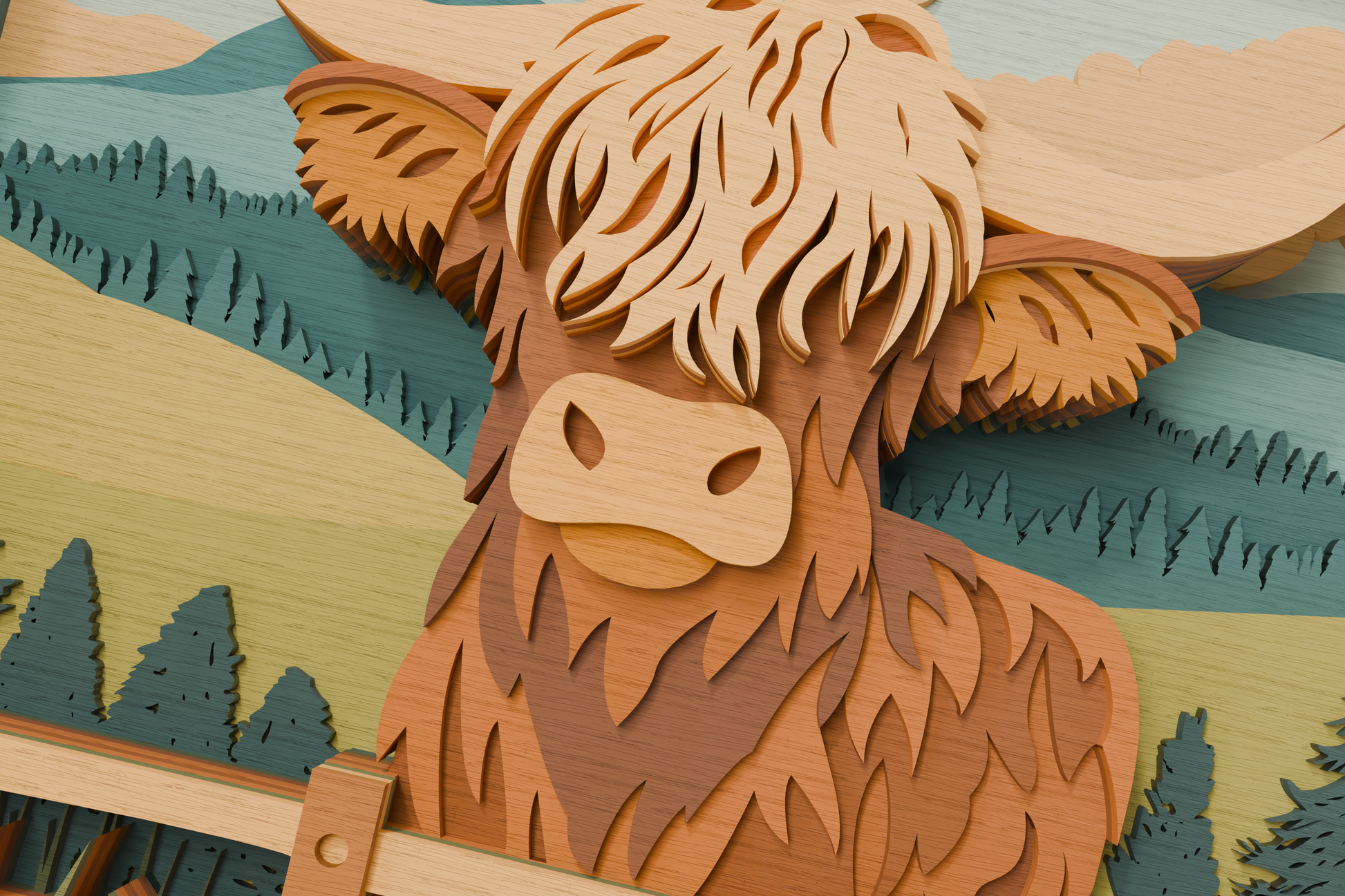 Highland-Cow-Mandala-Layered-Paper-Cut