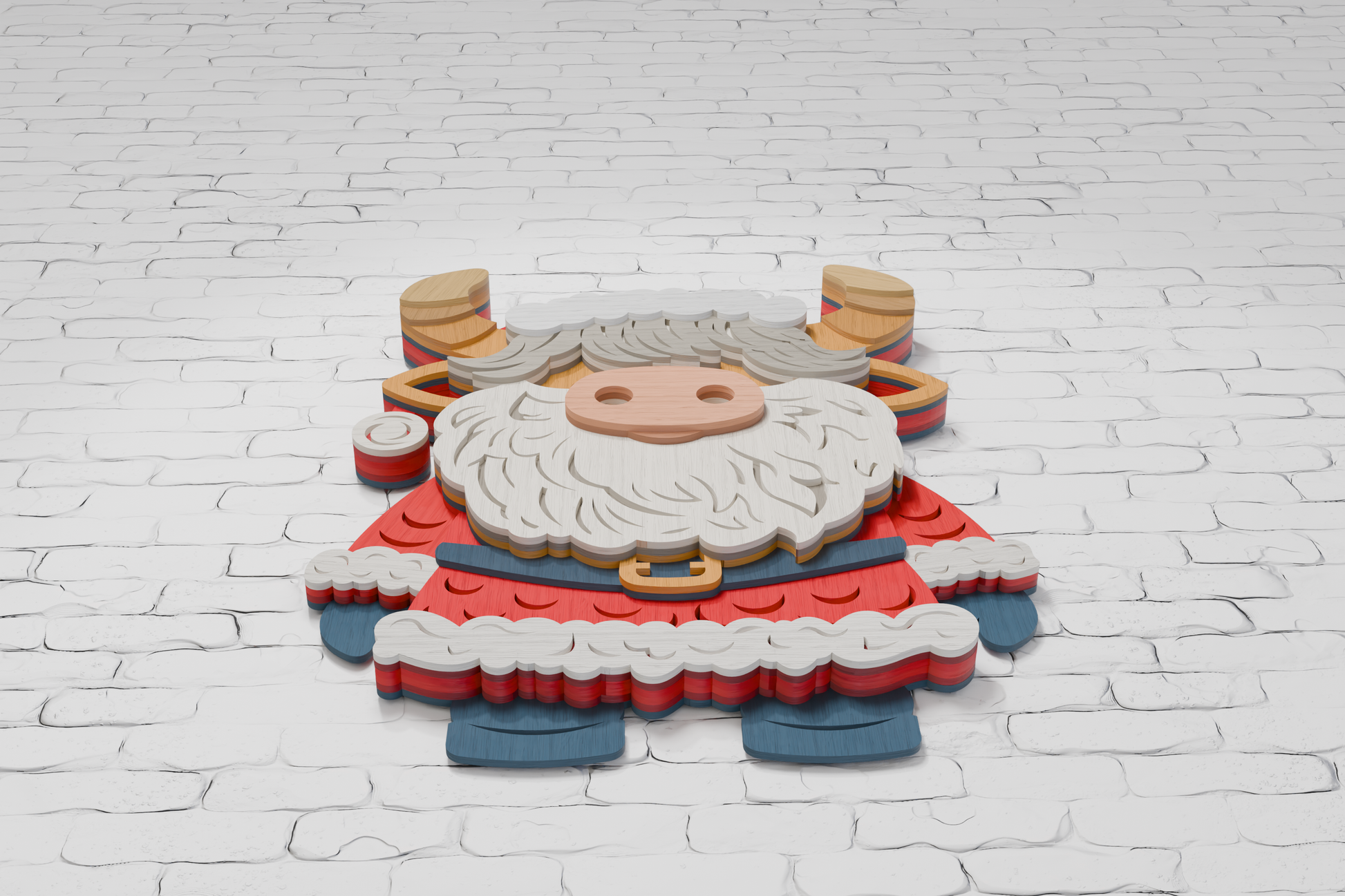 Highland cow with Santa hat Cricut SVG

