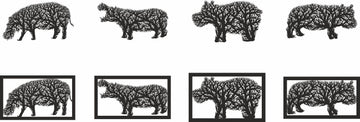 Hippo Tree Wall Art Panel - Premium Digital Design | Laser Cut SVG & DXF Files | Glowforge & CNC Ready