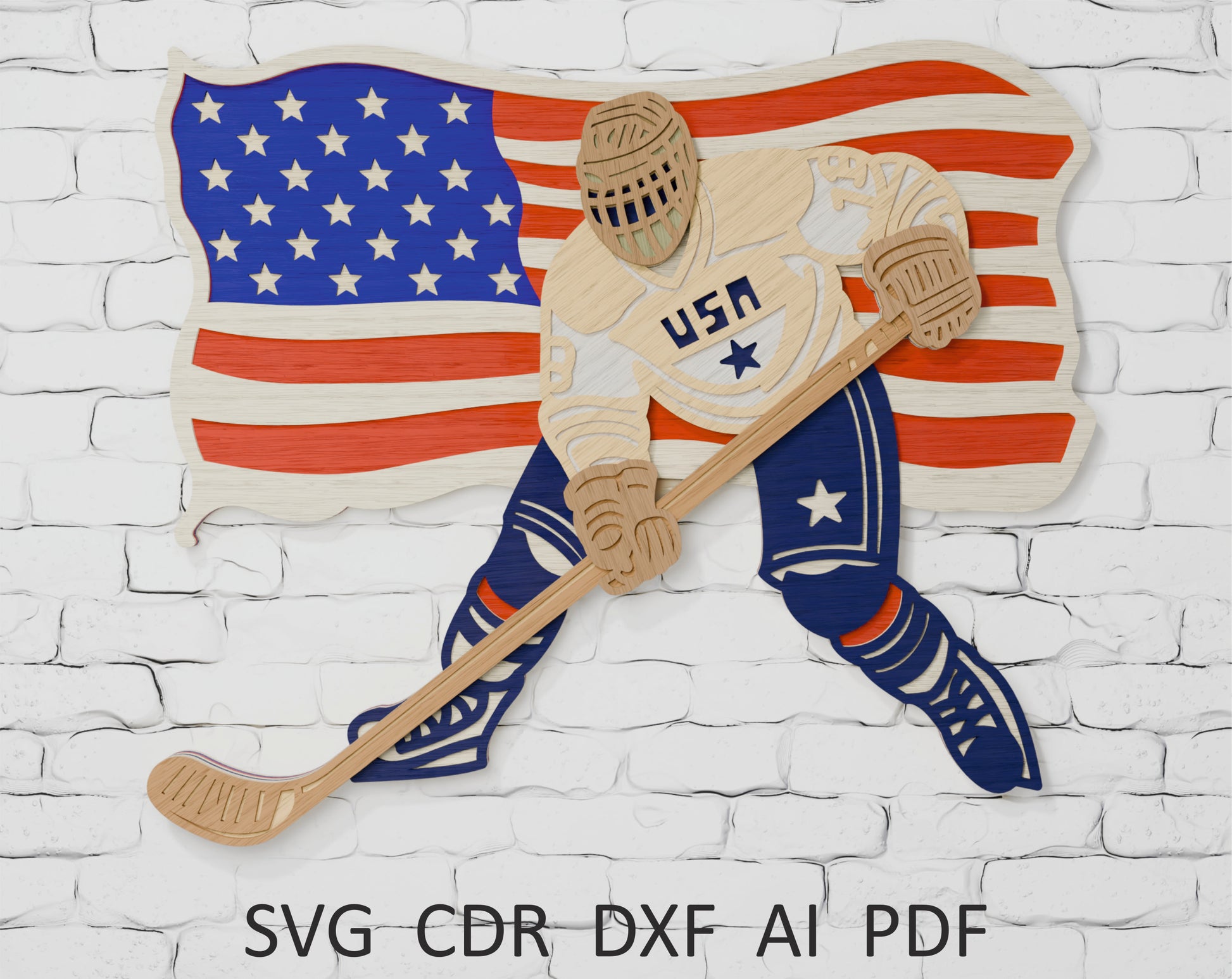 Hockey Player Cricut SVG DXF PDF CDR AI

