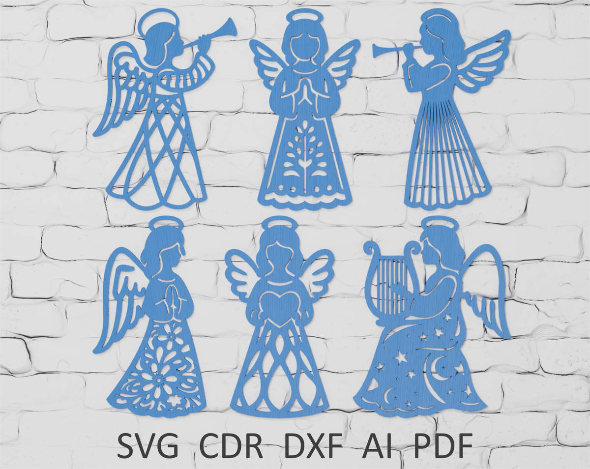 Holiday Angel Multilayer Cut Template

