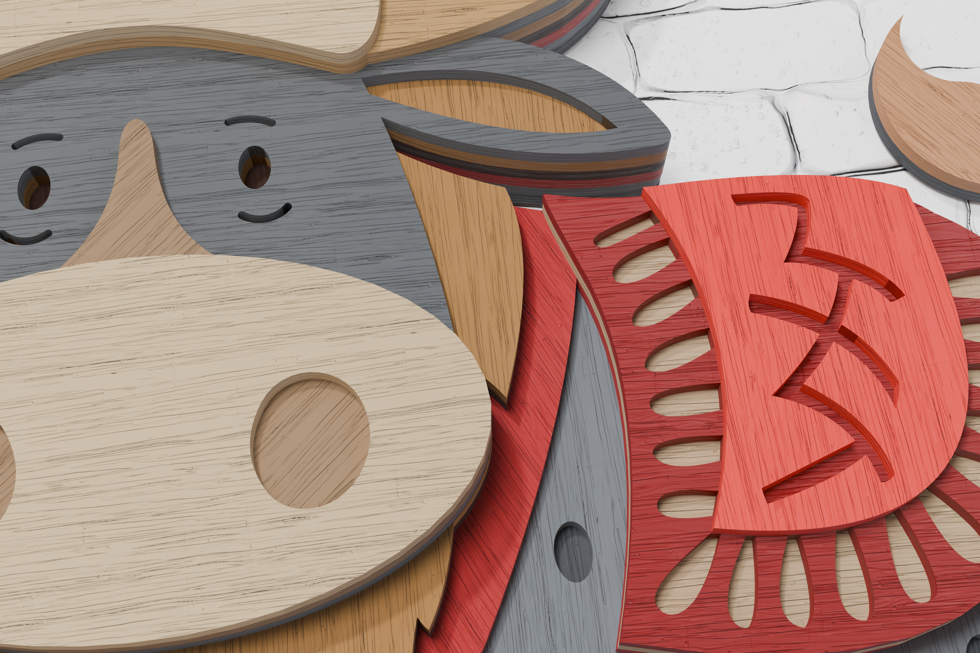 Holiday Bison Multilayer Craft File


