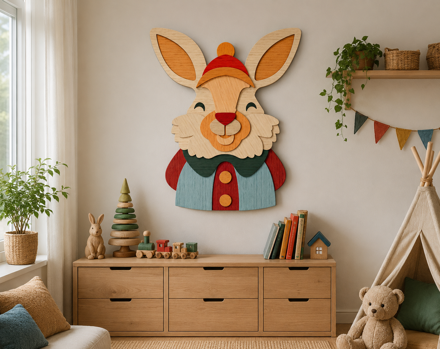 Holiday Bunny Multilayer Cut Template

