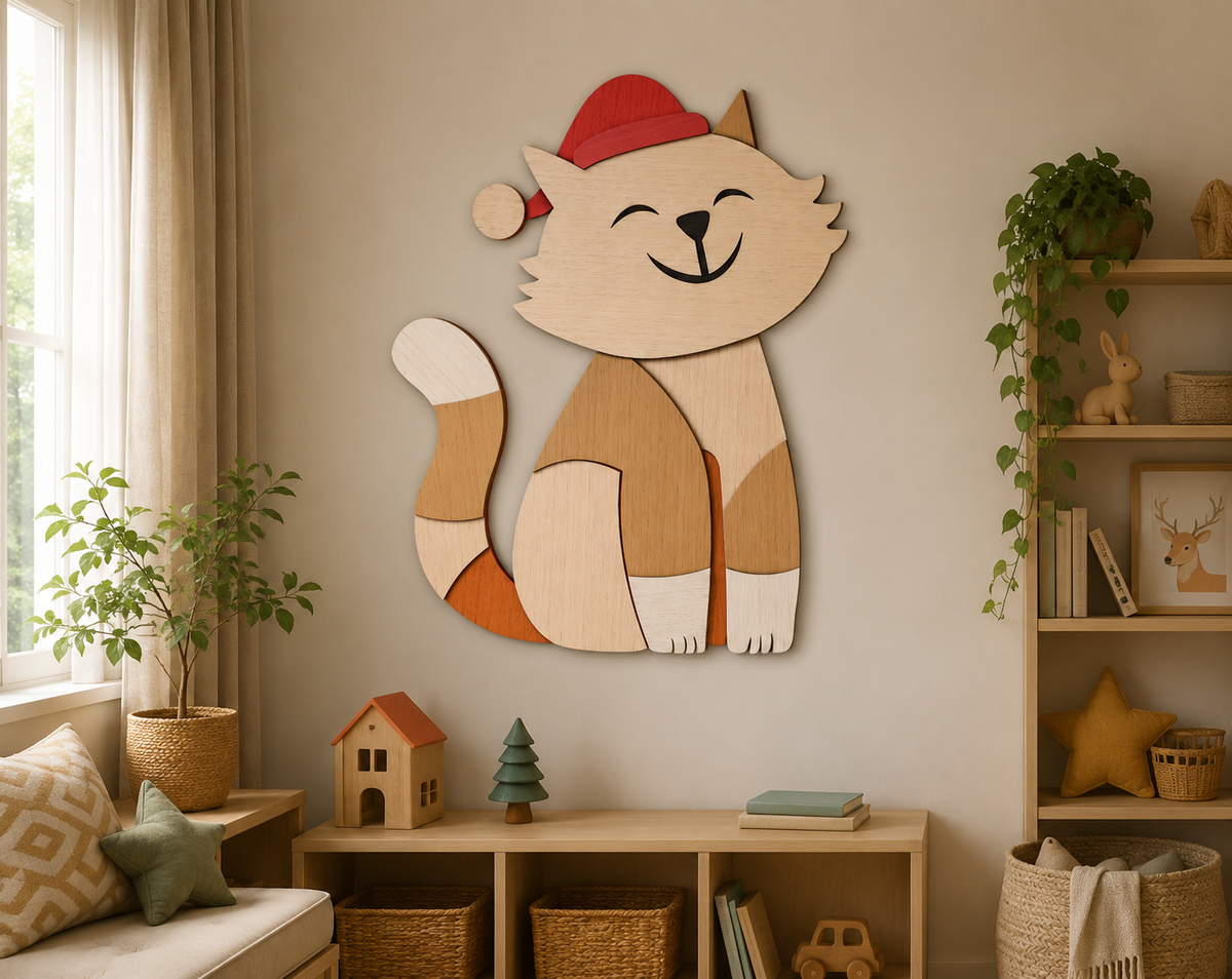 Holiday Cat Multilayer Cut Template

