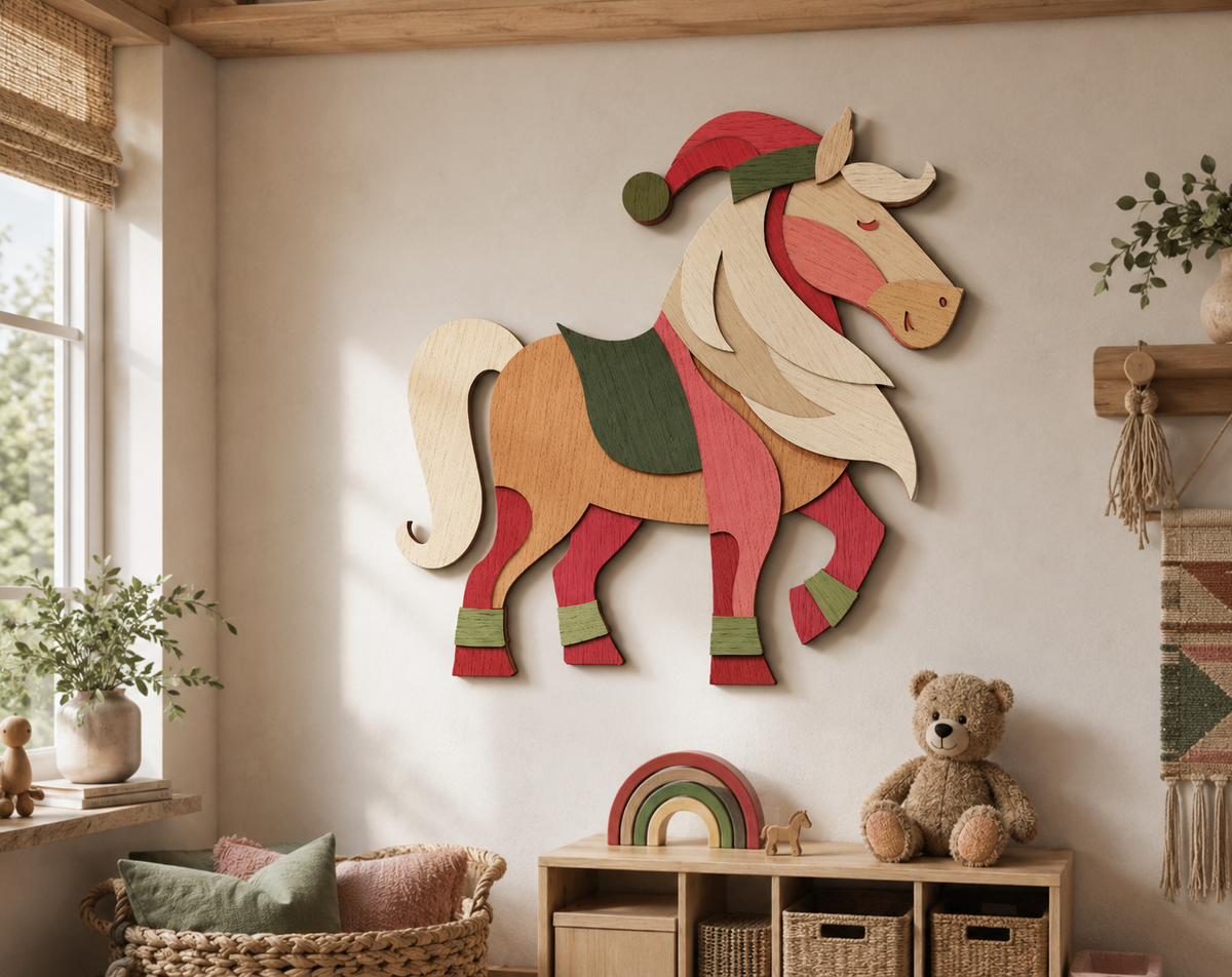 Holiday Horse Multilayer Cut Template

