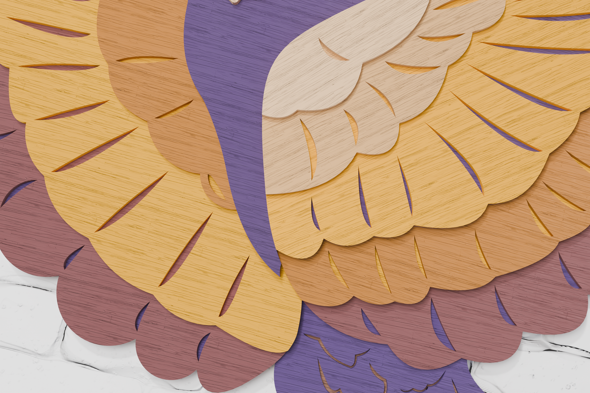 Hummingbird multilayer SVG for cardboard DIY crafts
