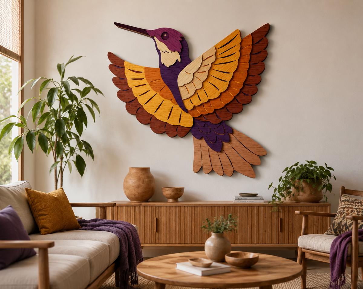 Hummingbird multilayer laser cut file SVG DXF PDF CDR AI