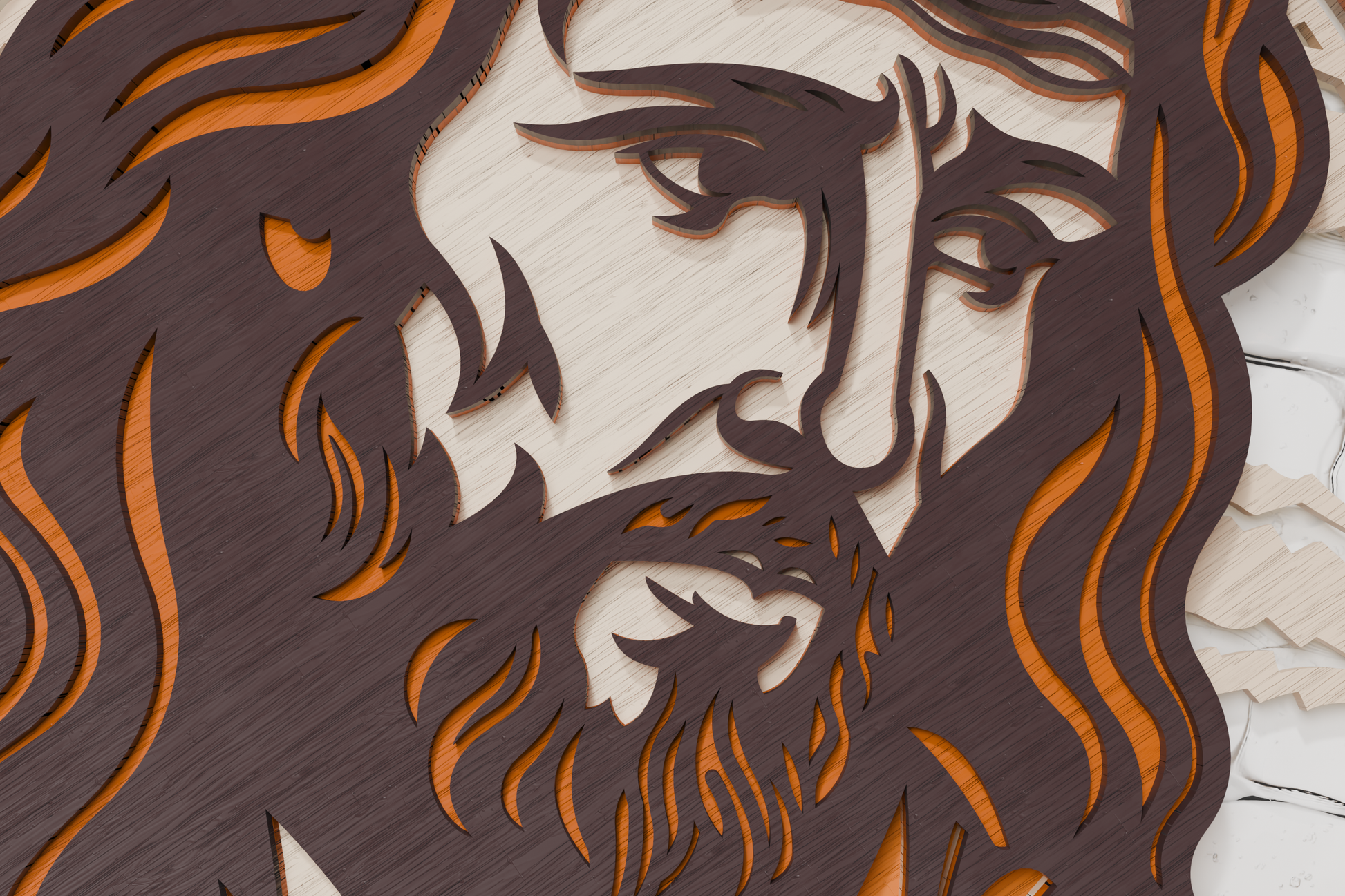 Jesus-Head-Multilayer-DXF-for-CNC