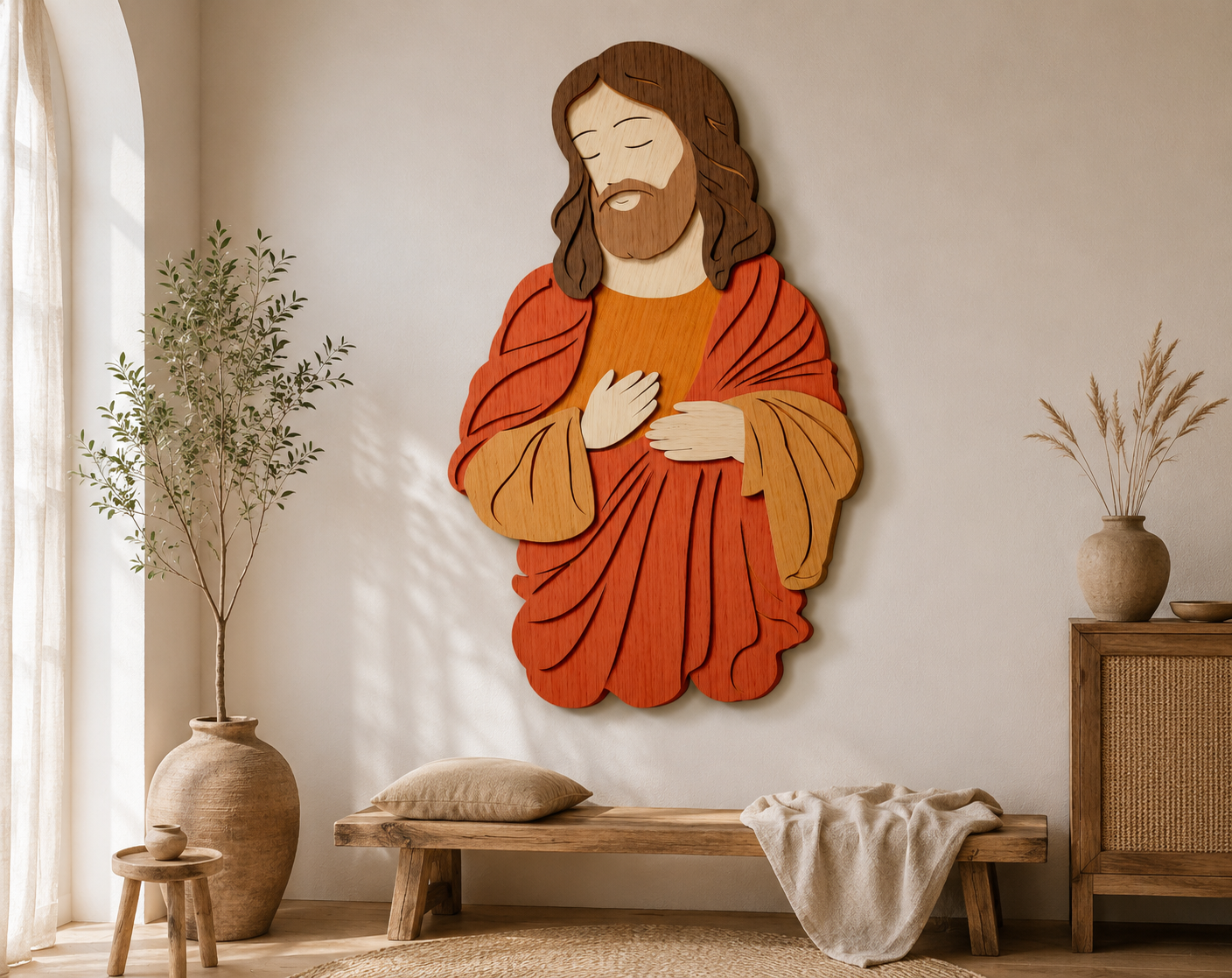 Jesus-Papercut-Laser-Cut-Wood-Design