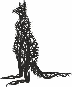 Kangaroo tree style vector svg