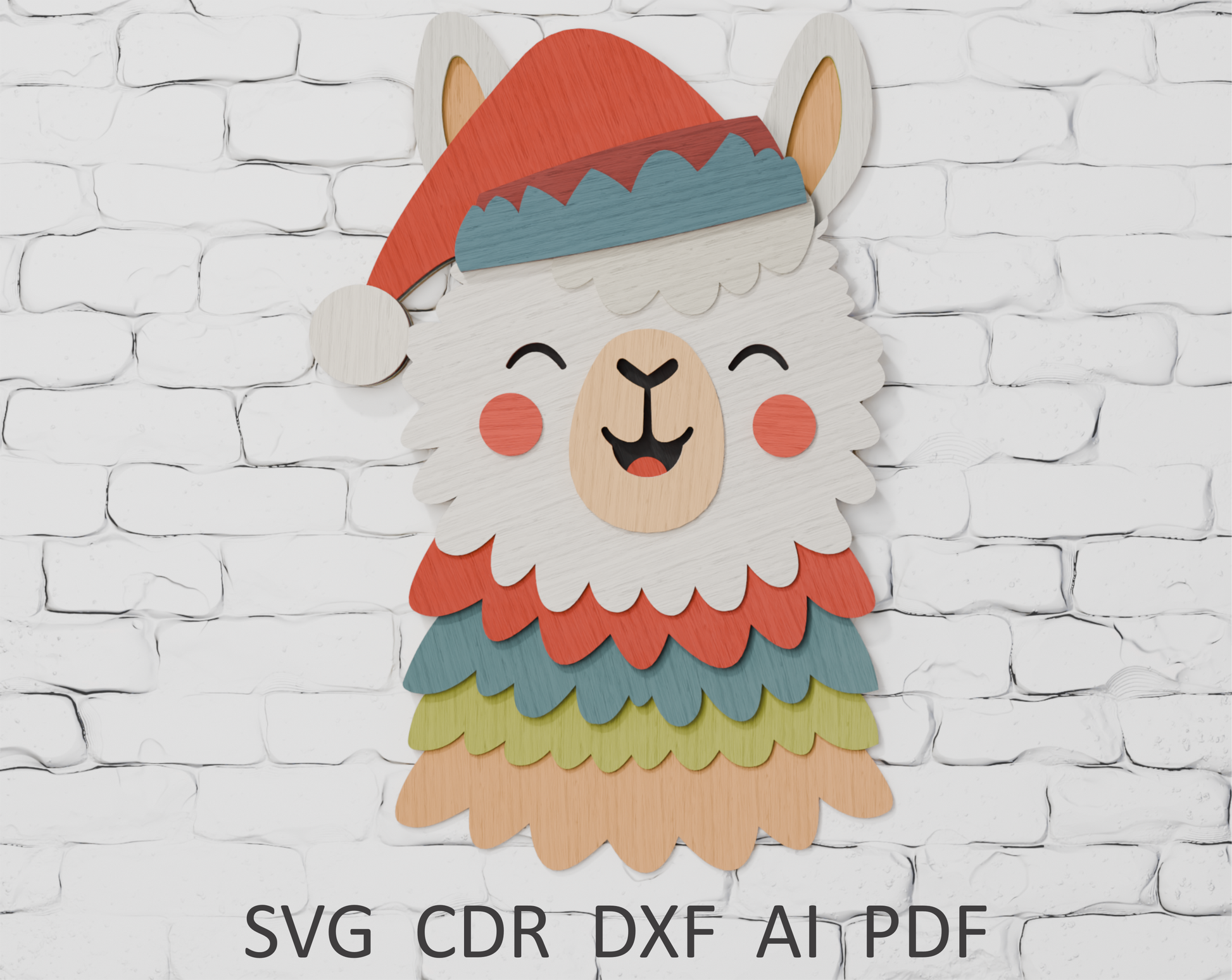 Lama Christmas Cricut SVG DXF PDF CDR AI

