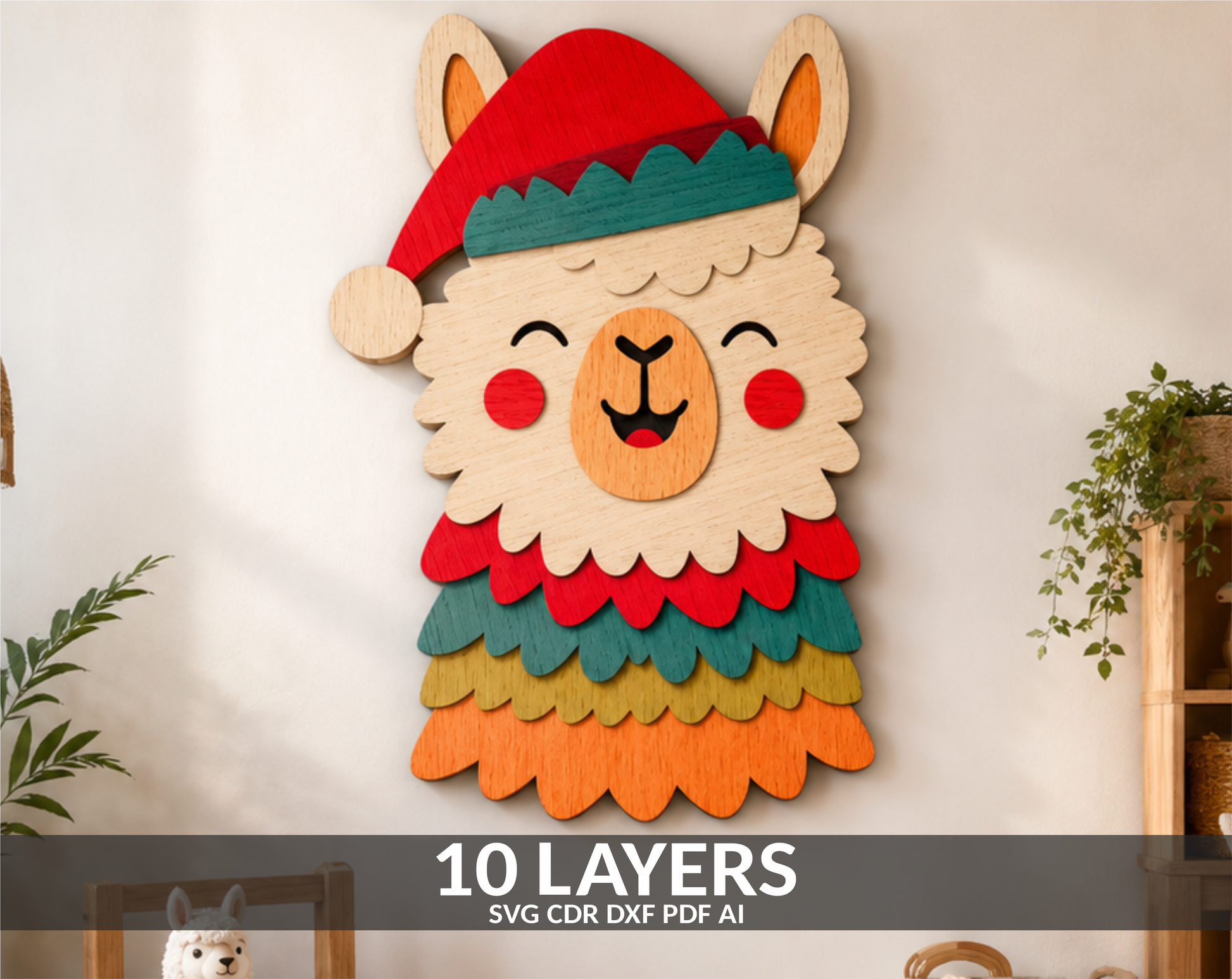 Lama Christmas SVG File

