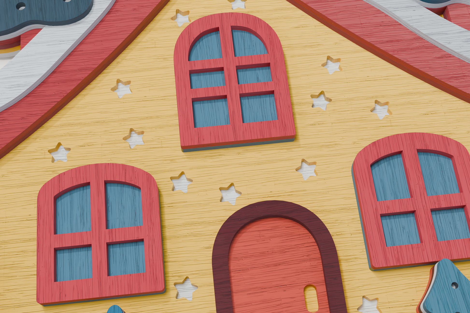Laser-Engraving-Christmas-House-Plywood-Design