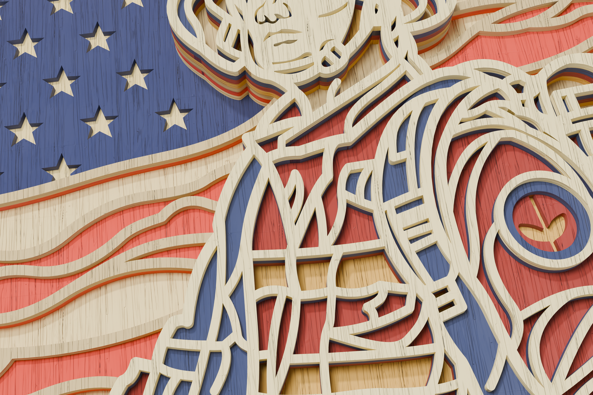 Laser-Engraving-Firefighter-USA-Flag-Plywood-Design