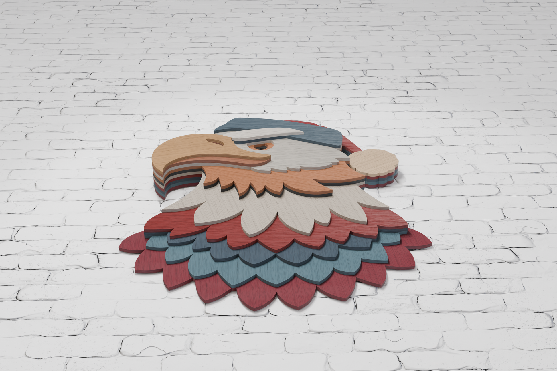 Laser cut Christmas eagle from plywood SVG

