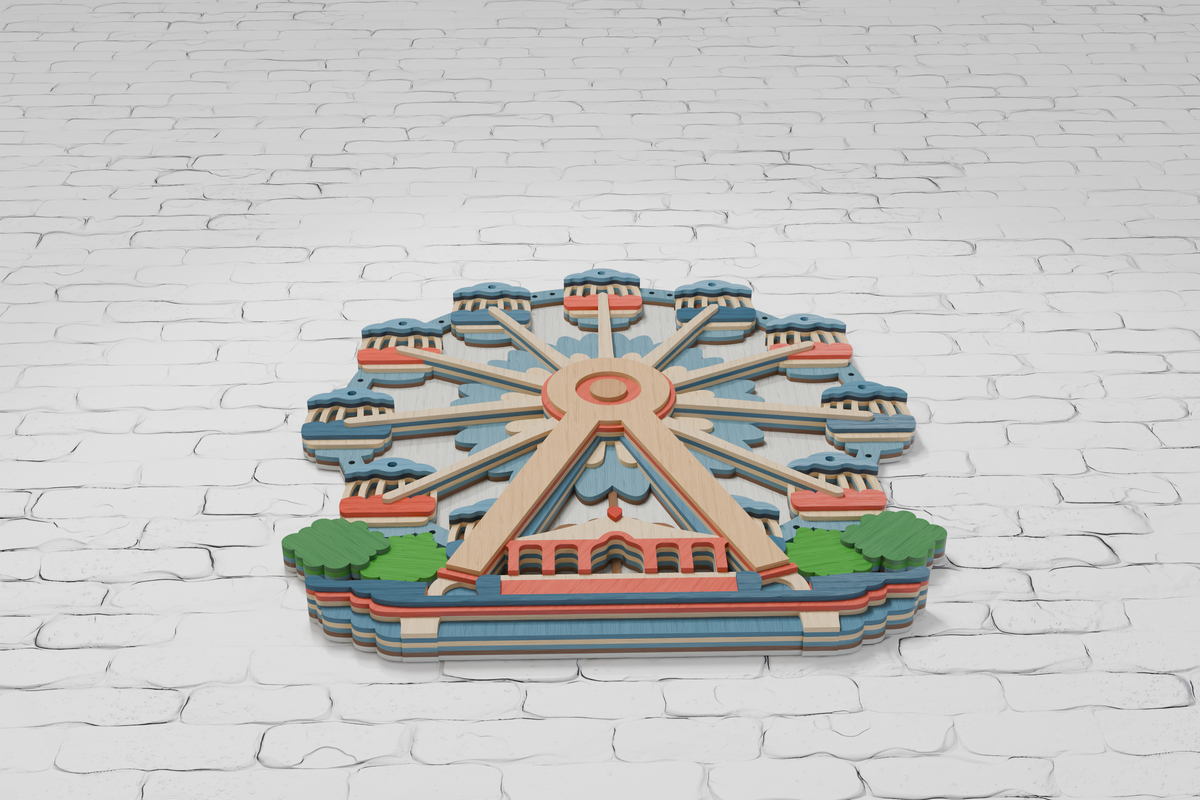 Laser cut Ferris wheel from plywood SVG

